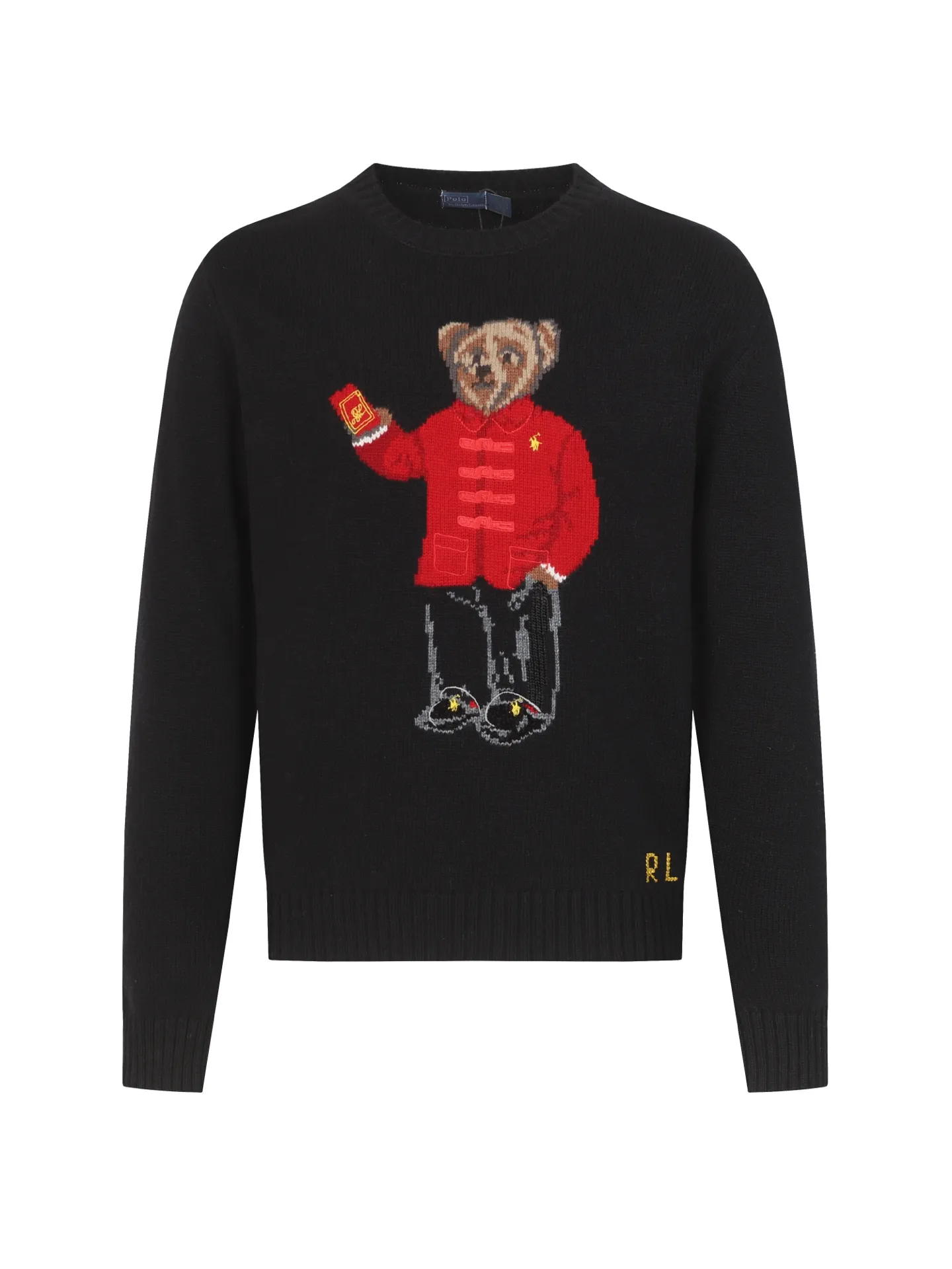 P470 [Wool] Original high-end quality Ralph lauren pol* 2026 early spring latest series! New Year's limited edition bear embroidered sweater, wool blend, soft and comfortable, super warm in autumn and winter! The little bear is wearing a red buttoned jacket and holding a red envelope. It is full of details and full of festive atmosphere. The classic round neck design is casual and versatile, and can be easily worn by both men and women. It is suitable for holiday gifts or daily wear. Exquisite craftsmanship + interesting design make it easy to create a festive look ✨. 3️⃣Personal color! S-M-L3️⃣ code!